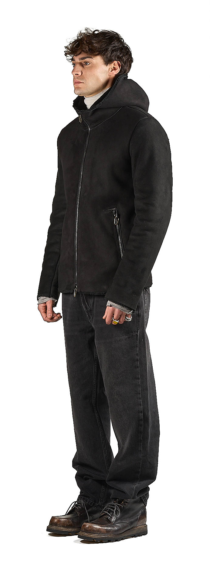 DANIELE BASTA LEATHER AND SILVER JACKET